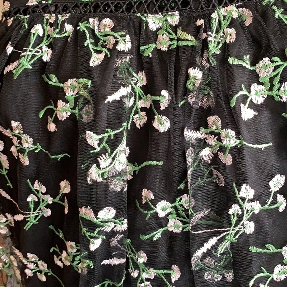 NWT Lulus Radiant Love Black Embroidered Skater Dress S - Picture 14 of 14